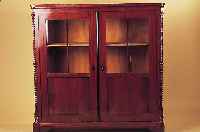 HALBSCHRANK, DEUTSCH, UM 1860, MAHAGONIFURNIER, VERGLAST, VERSPROSST, 122 X 121 X 43 CM