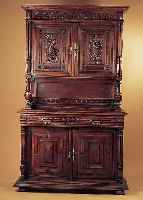 AUFSATZBUFFET, FRANKREICH, UM 1880, EICHE MASSIV, REICH GESCHNITZT, PRUNKVOLL, 222 X 130 X 56 CM
