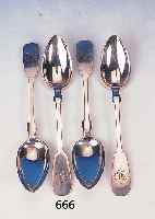 SECHS ESSLöFFEL, DEUTSCH, UM 1900, 800ER SILBER, MARKE F. SCHADE, SPATENFORM MIT BESITZERMONOGRAMM, L. JE CA. 23 CM