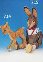 GROßER HASE, SCHUCO, 50ER JAHRE, FILZ AM RECHTEN FUß ERNEUERT, L. BESPIELT, H. 96 CM