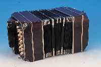 BANDONEON, DEUTSCH, WOHL 20/30ER JAHRE, HOLZFURNIERGEHäUSE, MIT LYRAVERZIERUNGEN AN DEN ABGESCHRäGTEN ECKEN, IM ORIG. KARTON, MIT ...