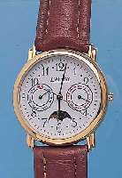 KONVOLUT 3X CATHAY HERRENARMBANDUHREN, HIGH-TECH-QUARTZWERKE M. KAL.-ANZEIGE, 1X MODERNE TAG- U. DATUMSANZ., 2X TAG, DATUM U. MONDPHASE, ...