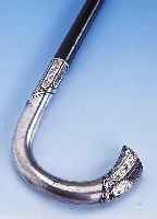 SPAZIERSTOCK, MARTIN MEYER MAINZ, 800ER SILBER DEUTSCH UM 1900, KLASSIZISMUS, HAMMERSCHLAGVERZIERUNG, L. VERDELLT/GEBR.-SPUREN, SCHUß ROTBUCHE?, ...
