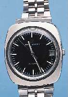 GIRARD PERREGAUX HERRENARMBANDUHR, UNGETR. LAGERWARE UM 1973, EDELSTAHL, EDELST.-BAND, HIGH-TECH-QUARTZWERK M. SEK.-TAKT U. DAT., VERG. ...