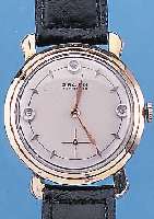 GRUEN HERRENARMBANDUHR PRECISION, REF.-NR. 415-958, SCHWEIZ/USA UM 1950, METALL M. GG- AUFLAGE, EDELST.-BODEN GEDR., BLATT REST., 1/4 ...