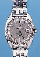OMEGA DAMENARMBANDUHR CONSTELLATION, REF.- NR. 568,011, SCHWEIZ UM 1972, EDELST., EDELST.-BAND, BODEN GESCHR., CHRONOMETERQUAL., AB HERST. M. ...