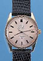 OMEGA HERRENARMBANDUHR CONSTELLATION, REF.- NR. 167021, SCHWEIZ UM 1968, EDELST. M. STAR- KER GG-HAUBE, BODEN GESCHR., VERS. BLATT, ...