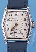 ELGIN HERRENARMBANDUHR, REF.-NR. 8263002, USA UM 1934, WG-FILLED, VERS. BLATT, KL. SEK. VERT., BODEN U. GLASR. GEDR., 17 ST., WERK VERN., ...