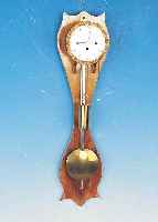 WERK EINER WANDUHR MIT VIERTELSTUNDENSCHLAG, SEK. AUF HOLZBRETT MONTIERT, UM 1840, EMAILZIFFERBLATT (MIN. HAARRISSIG U. BESCH.), FLORALE ...