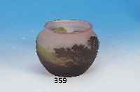 VASE, GALLé, UM 1910, FARBLOSES SCHICHTGLAS, GRüN UND BRAUN üBER- FANGEN, PARTIELL ROSAFARBENER INNENüBER- FANG, ...