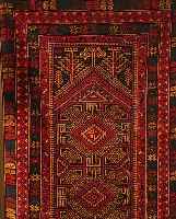 Moschwani,Afghanistan.ca 149 x 78 cm. Wolle auf Wolle.