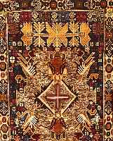 zakini,Afghanistan.ca 143 x 87 cm. Wolle auf Wolle.