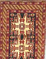Afghane,ca 174 x 114 cm. Flor Wolle mit ca 50% Seide.