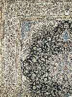 Nain.Persien ca 398 x 390 cm. Flor Wolle mit Seide.(grundfarbe:dunkel grün).