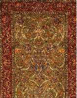 Esfahan fein,Persien ca 169 x 110 cm. Korkwolle mit Seide.ca 900.000 Kn/qm.