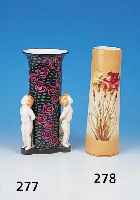 VASE, TURN & TEPLITZ, 20ER JAHRE, PORZELLAN, BUNT FLORAL LITHOGRAPHIERT UND AUSGEMALT, H. CA. 32,5 CM