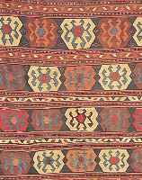 SCHIRWAN-KELIM, PERSIEN, 253 X 161CM, EHZ 4WOLLE AUF WOLLE, UM 1910, KL.LöCHER