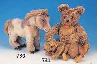 PONY, STEIFF, UM 1965, KNOPF UND FAHNE, H. CA. 40 CM