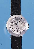 TISSOT DAMENARMBANDUHR SAPHIR, REF.-NR. 17240/04, SCHWEIZ UM 1974, METALLGEH. RODH., EDELST.-BODEN, ORIG.-VELOURLEDERBAND M. STIFT-SCHL., ...