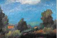DODENHOFF, HEINZ, 1889 TARMSTEDT-1981 WORPS- WEDE, ABZIEHENDES WETTER, ÖL/HARTFASER, RE. U. SIGN., ENTSTANDEN IN DER WORPSWEDER ZEIT, CA. 50 X 70 ...