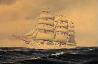 PEDERSEN, P., SKANDINAVISCHER MALER, 1. H. 20.JH., SEGELSCHIFF AUF RUHIGER SEE, ÖL/LWD., RE. U. SIGN., CA. 45 X 65 CM, R.
