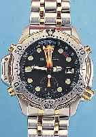 CITIZEN HERRENTAUCHERUHR AQUALAND, REF.-NR. 5812-F80014TA, JAPAN 1997, EDELST. MATT., EDELST.-BAND M. SICHERHEITSFALTSCHL., TEILE DER LüN. ...
