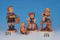 KONVOLUT AUS 3 HUMMELFIGUREN, 20. JH., JUNGE MIT HARMONIKA, H. CA. 7 CM; DER KAUF- MANN, H. 14 CM; ASCHENPUTTEL, H. 11,5 CM; ALLE IN ...