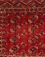 BUCHARA, RUSSLAND, 95 X 94CM, EHZ 4-5 WOLLE AUF WOLLE, CA.70 JAHRE