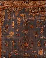 CHINA, 385 X 291CM, EHZ 5 FLOR WOLLE, UM 1900 SELTEN