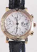 BUCHERER ARMBANDCHRONOGRAPH, REF.-NR. 4/036/0/0/10, SCHWEIZ UM 1992, METALL HARTVER-G., BEIDS. VERGL., BODEN GEDR., AUTOMATIK M. TAG U. ...