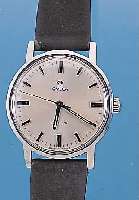 KONVOLUT: 2 OMEGA HERRENARMBANDUHREN, BEIDE EDELST., HANDAUFZ., BEIDE NEUE LEDERB., 1X 17 ST., KAL. 266, INCABL. STOSSGES., RINGUNR.,GEBL. ...