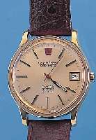 OMEGA HERRENARMBANDUHR CONSTELLATION, REF.- NR. 1980003, SCHWEIZ UM 1969, METALLGEH. M. 40 MICRON GG-AUFL., EDELST.-SCHR.-BODEN, ZENTRALSEK., ...