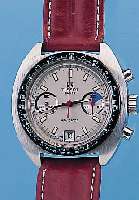 TISSOT ARMBANDCHRONOGRAPH NAVIGATOR, REF.- NR. 40522/15, EDELST. MASSIV, BODEN GESCHR., LüNETTE RISS., 30-MIN.-STOPPZäHLER, DATUM, 17 ST., ...