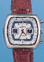 HELVETIA ARMBANDCHRONOGRAPH SPEEDTIMER, REF.-NR. 7734/001/10/49, SCHWEIZ UM 1972, EDELST. MASSIV, BODEN GESCHR., ZIFFERBL. FARBL. ...