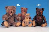 DREI TEDDY-BäREN, STEIFF, 60ER BIS 70ER JAHRE, ZOTTY, H. CA. 17/20/30 CM, BESPIELT