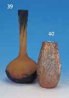 VASE, MULLER FRES LUNéVILLE, UM 1918-22, PATE-DE-VERRE MIT ORANGEFARBENEN UND BLAUEN EINPUDERUNGEN, H. CA. 20 CM