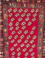 GABBEH, PERSIEN, 211 X 124CM, EHZ 3 WOLLE AUF WOLLE, CA.50 JAHRE