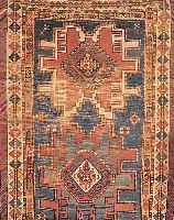 KAZAK, RUSSLAND, 160 X 111CM, EHZ 4 WOLLE AUF WOLLE, UM 1900