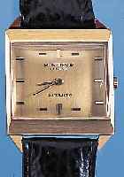 MONTRESOR HERRENARMBANDUHR, REF.-NR. 1906, SCHWEIZ UM 1966, GG 750/000-CARREE-GEH., LüNETTE TEILW. SATIN., BODEN GEDR., SATIN. VERG. ...
