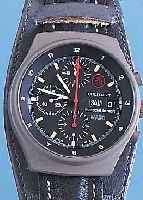 ORFINA ARMBAND/MILITäRCHRONOGRAPH, REF.-NR. 7177/3843, SCHWEIZ UM 1997, EDELST. GRAU MATT.BODEN GESCHR., PORSCHE-DESIGN (MILITARY FüR NATO), ...