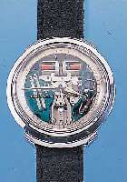 BULOVA HERRENARMBANDUHR ACCUTRON, REF.-NR. G93968, SCHWEIZ UM 1968, EDELST., BODEN GE- SCHR., ZEIGERST. U. BATTERIEFACH IM BODEN EINGEL., ...