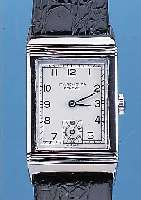 HERRENARMBANDUHR BEZEICHNET FAVRE LEUBA, METALLWENDEGEH. HARTVERCHR., EMAILFARB. KON- TRASTZIFFERBL., GEBL. STAHLZEIGER, FORMANKER- WERK ...
