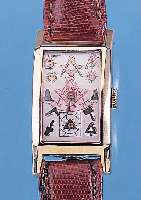 IMPERIAL HERRENARMBANDUHR, SCHWEIZ/USA UM 1940, METALL RECT.-GEH. VERG., EDELST.-BODEN GEDR., IN SICH GEW., BLATT REST., ...