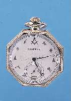 WALTHAM HERRENTASCHENUHR LEPINE, USA UM 1920METALL M. GG-AUFL., RAND 8-FLäCHIG, BODEN U. GLASR. GEDR., BLATT REST., STD.-ZEICHEN NACH- TR. M. ...
