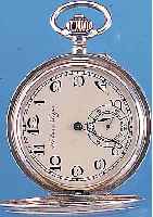 PAVEL BUHRE HERRENTASCHENUHR SAVONETTE, REF.-NR. 157292, RUSSLAND UM 1915, 875ER SIL- BER, BEIDE SCHALEN SYM. GUILL., VERS. HANDGE- ARB. ...