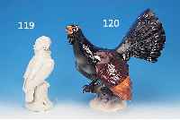PORZELLANFIGUR, SCHWARZBURGER WERKSTäTTE, WOHL 30ER JAHRE, PAPAGEI, H. 31 CM