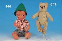 TEDDYBäR, STEIFF, WOHL 20ER JAHRE, MOHAIR BERIEBEN, FüSSE BESCHäDIGT, H. 17 CM