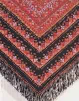 DREIECKIGES HOCHZEITSTUCH.TORKMENISTAN EHZ.2 STICKEREI MIT SEIDE UM 1930.