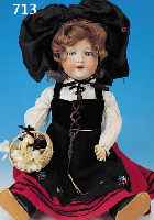 PORZELLANKOPFPUPPE, ARMAND MARSEILLE 390, UM 1910, BLAUE SCHLAFAUGEN, OFFENER MUND, VIER ZäHNE, MASSEGLIEDERKöRPER, IM ORIG. ...