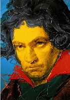 KUHL, HANS-JüRGEN, GEB. 1941 DATTENFELD/SIEG, LEBT IN KöLN, PORTRäT DES BEETHOVEN, MIT ACRYL üBERARBEITETER SIEBDRUCK AUF LWD, UN- SIGN., ...